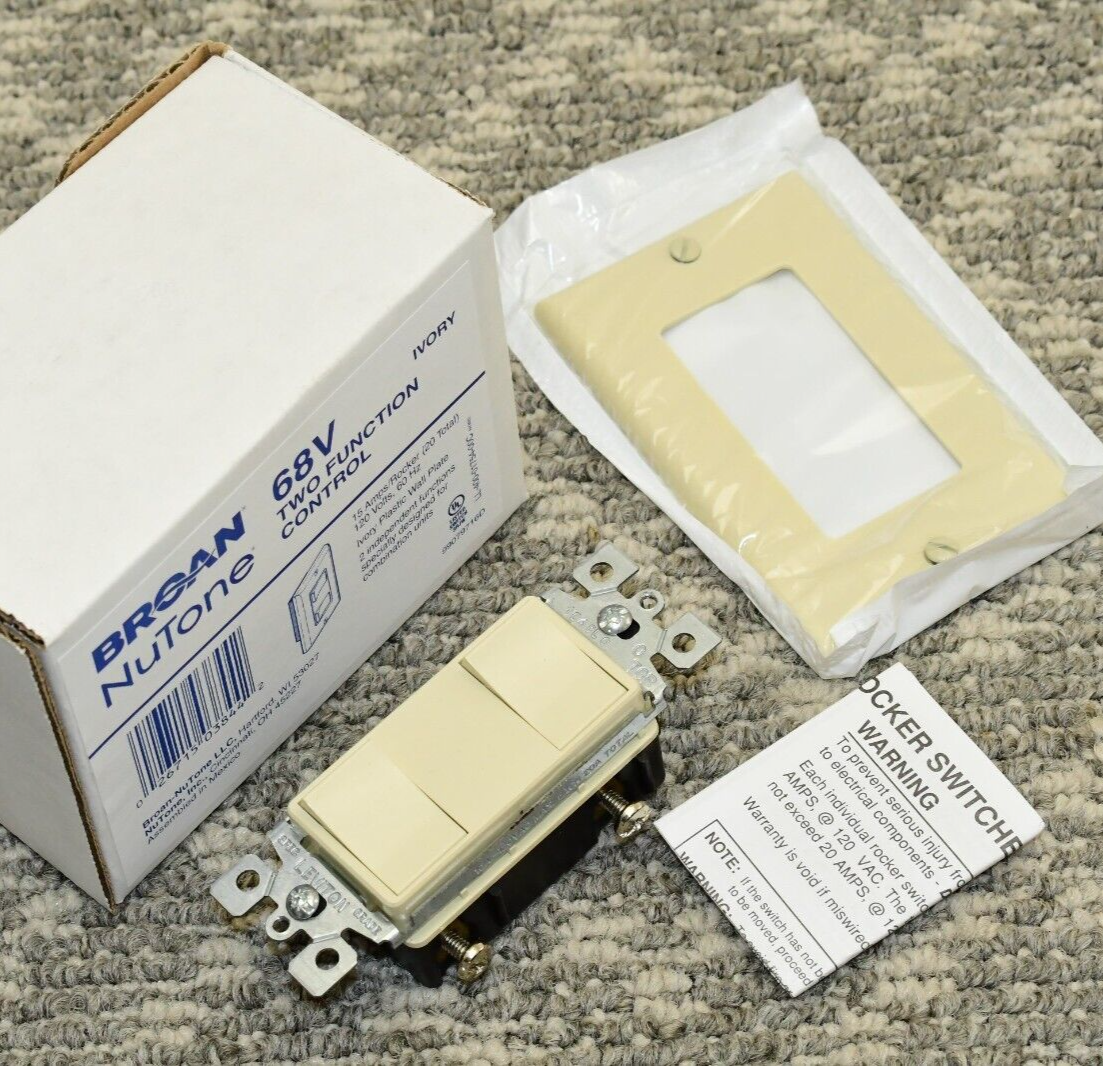 Broan Nutone 120 Volt Decorator Style Ivory 2 Function Rocker