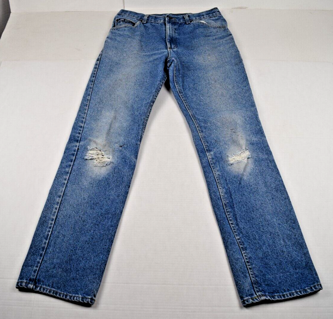 80s Lee ブラックデニム ジーンズ 34×33 Vintage Lee Jeans 34 x 34 (32 x 33) 80s Blue Straight Leg