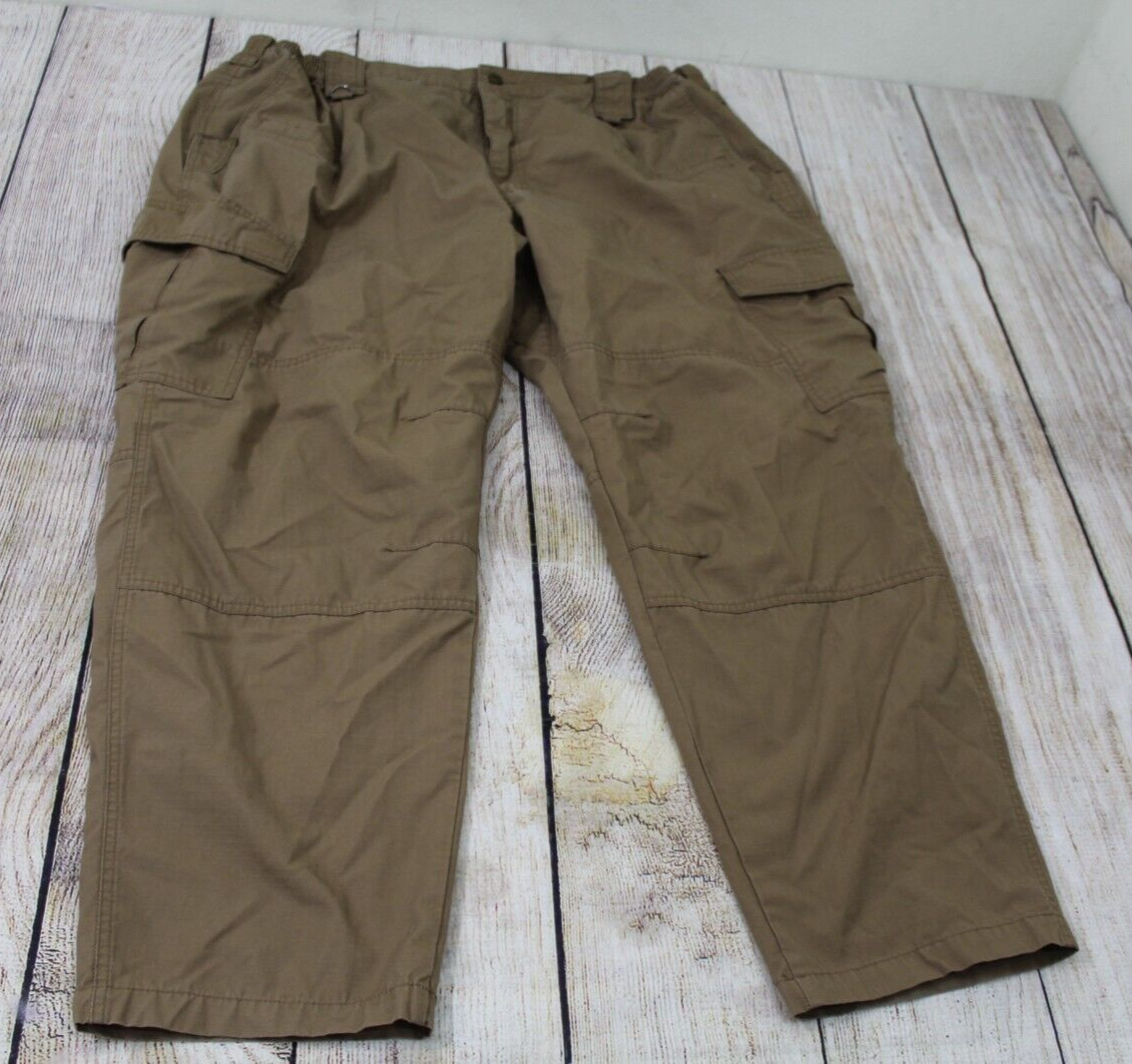 CQR Tactical Cargo Ripstop Water Repellent Utility Pants Brown Tan Men's 46 x 30