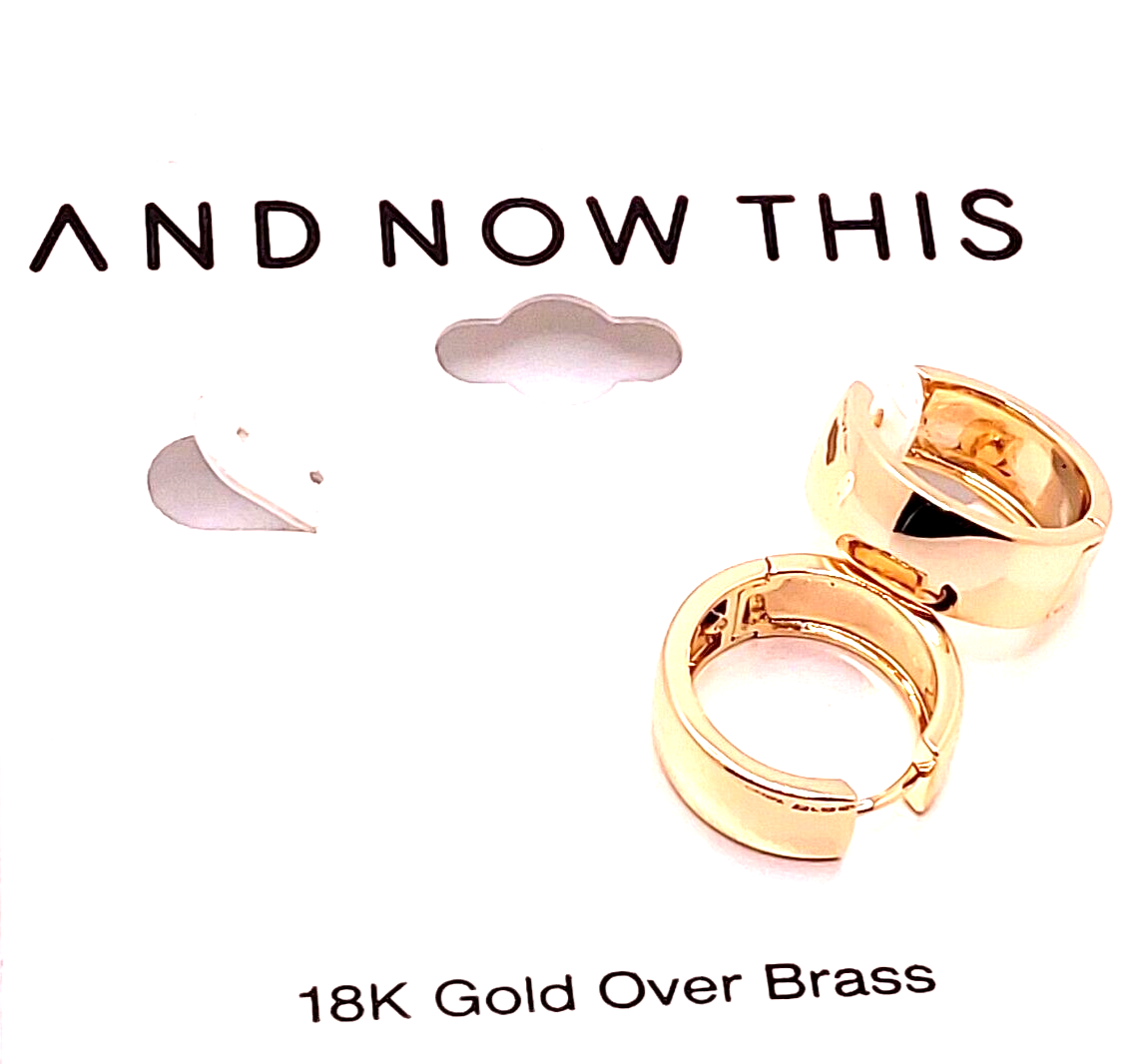 And Now This Womens 18k Gold over Brass Hoop Earrings NEW MSRP 50