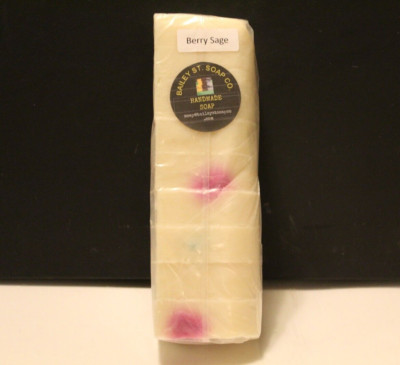 Berry Sage Handmade Cold Process soap loaf  precut 9 bars