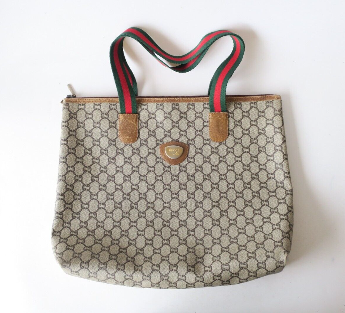 Authentic Vintage Gucci Plus PVC Leather Tote Bag Handbag 17615