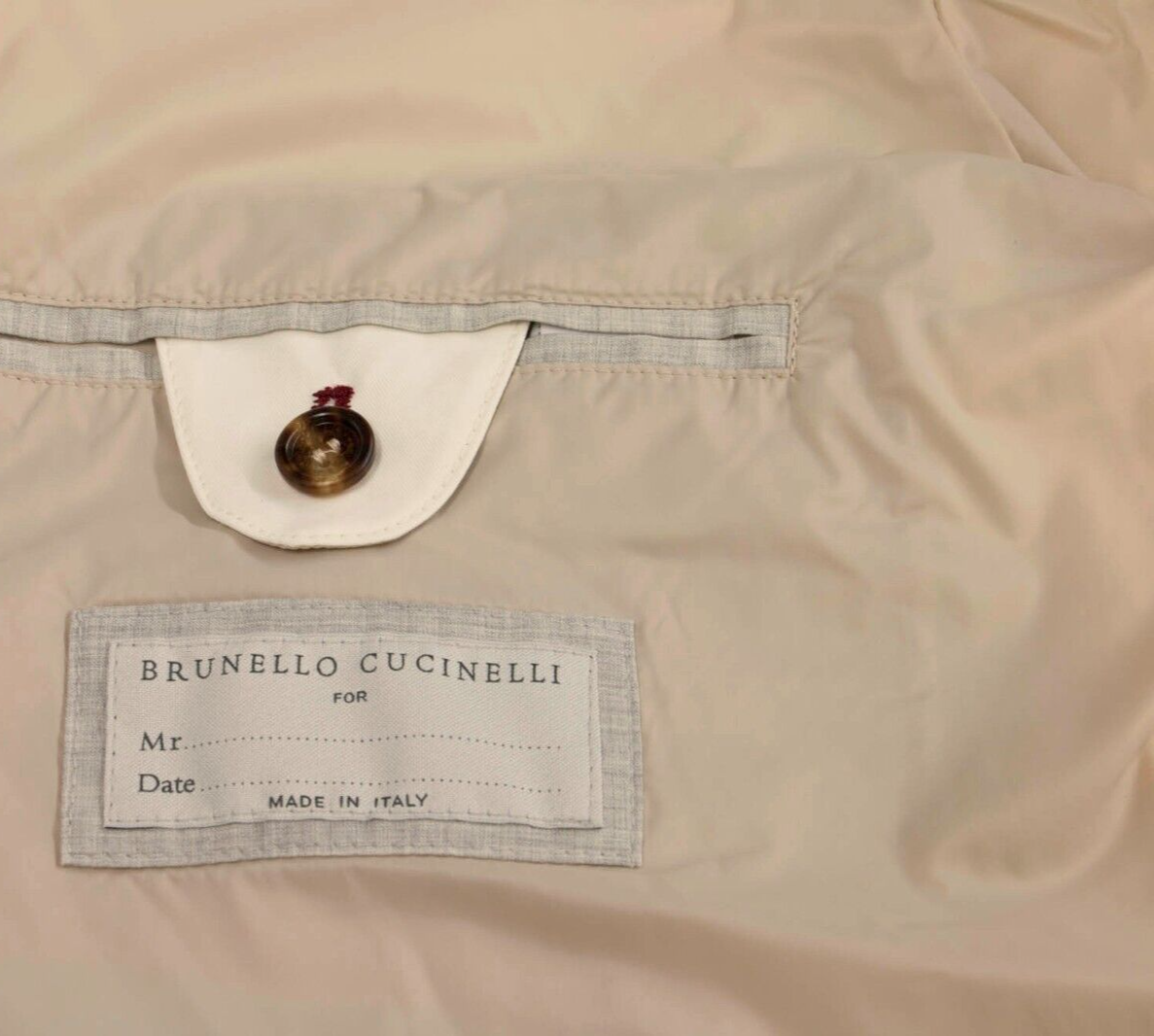 Pre-owned Brunello Cucinelli Nwt$3495  Men Water Resistant Bomber Jacket Size 50/ 40us A242 In White