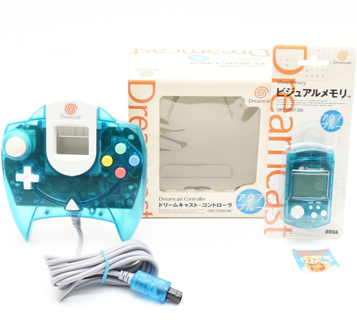懐かしいDreamcastほぼフルセット Sega Dreamcast DC Controller Visual Memory Blue w/Box Set