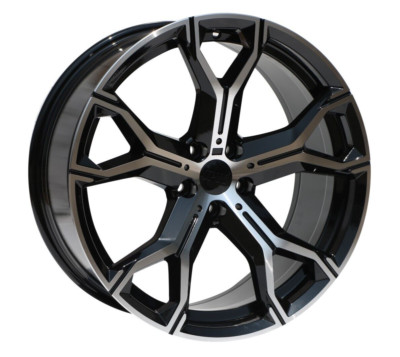 SET OF FOUR 22'' STAGGERED WHEELS Fits BMW X3 X5 X6 Black Machined 5x120