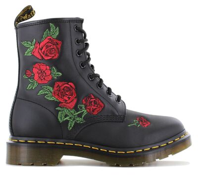 Женские ботинки Dr. Doc Martens 1460 Vonda с цветочным рисунком Розы, черные, НОВЫЕ