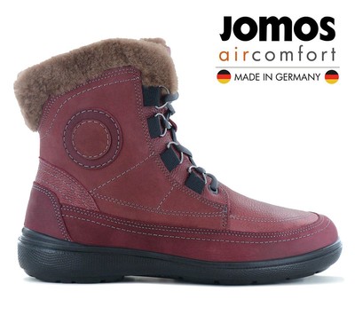 JOMOS Freewalk 806501 Womens Winter Boots With Lambskin Padded Leather Red New