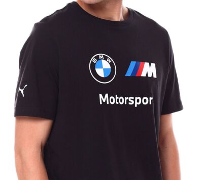 Футболка с логотипом Puma BMW Motorsport ESS 53814801 Мужская хлопковая черная НОВАЯ