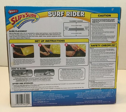 Wham-O Slip 'N Slide Surf Rider 120 inches Waterslide New!