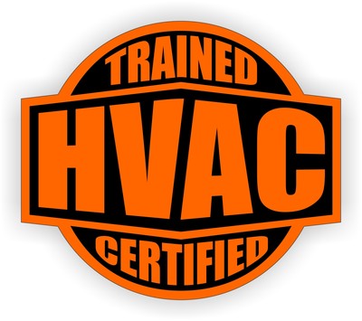 HVAC Trained and Certified Hard Hat Sticker / Helmet Decal Plumbing A/C Cooling