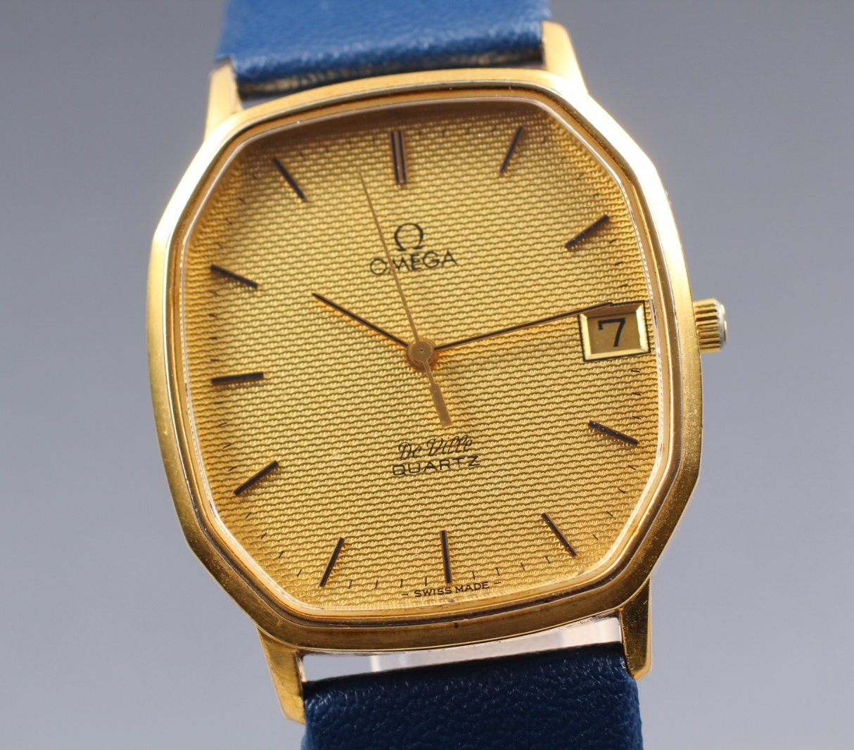 ジャンク OMEGA De Ville オメガ デビル cal.1332 New Batt Vintage Omega DeVille Qz Cal.1332 Oval 32mm Roman