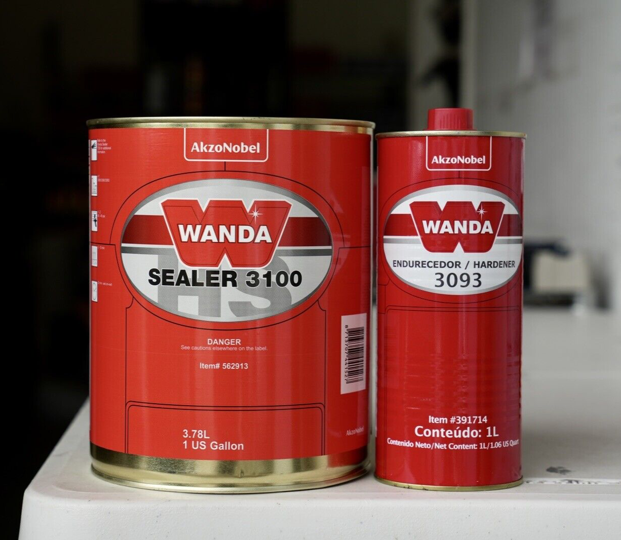 Wanda 3100 + 3093 Automotive Primer Sealer Kit 1 Gallon, 4:1