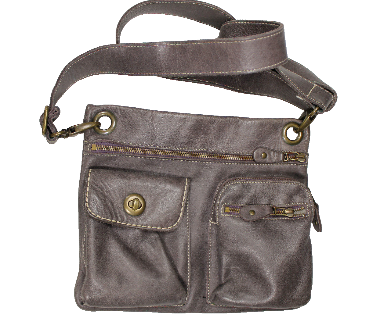 Vintage Roots Canada Villager Brown Leather Crossbody Bag