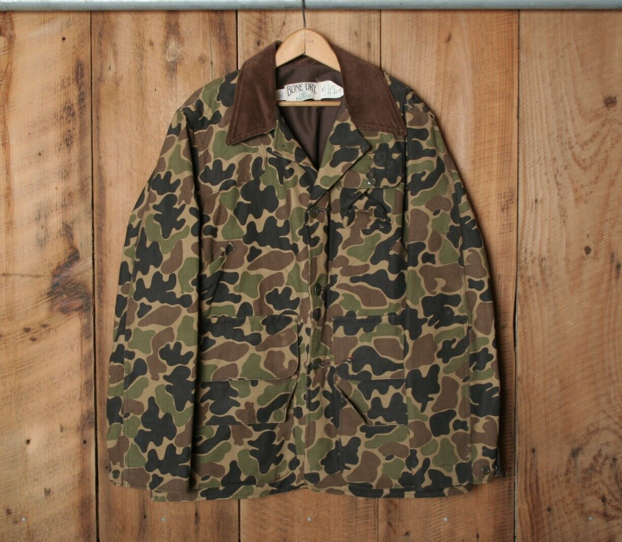 Vintage REDHEAD Bone-Dry Camouflage Canvas Hunting Jacket Sz