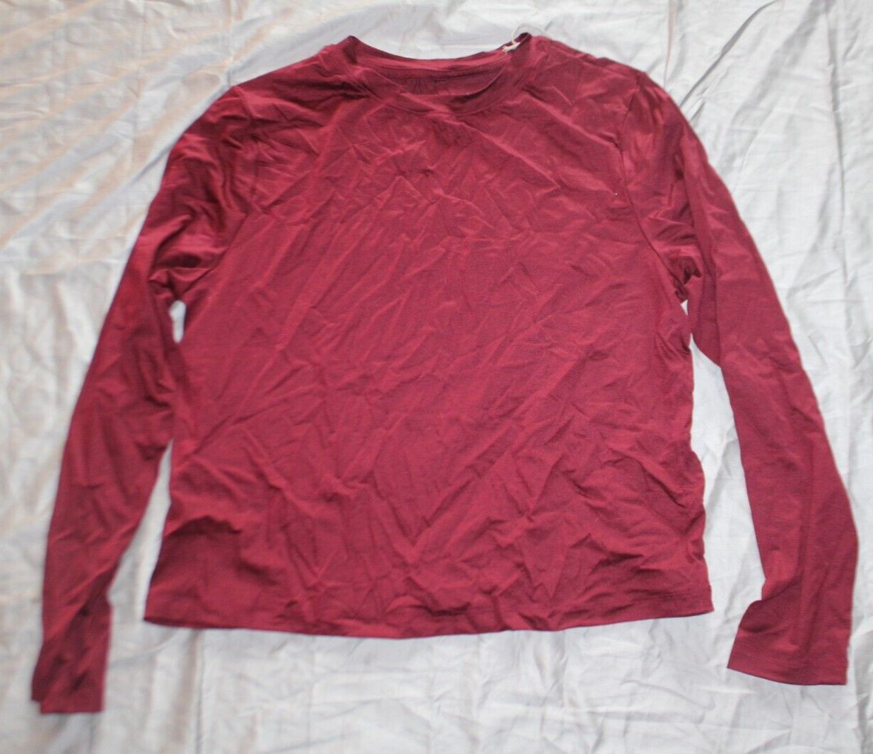 A New Day Womens Burgundy Long Sleeve T-Shirt Size M