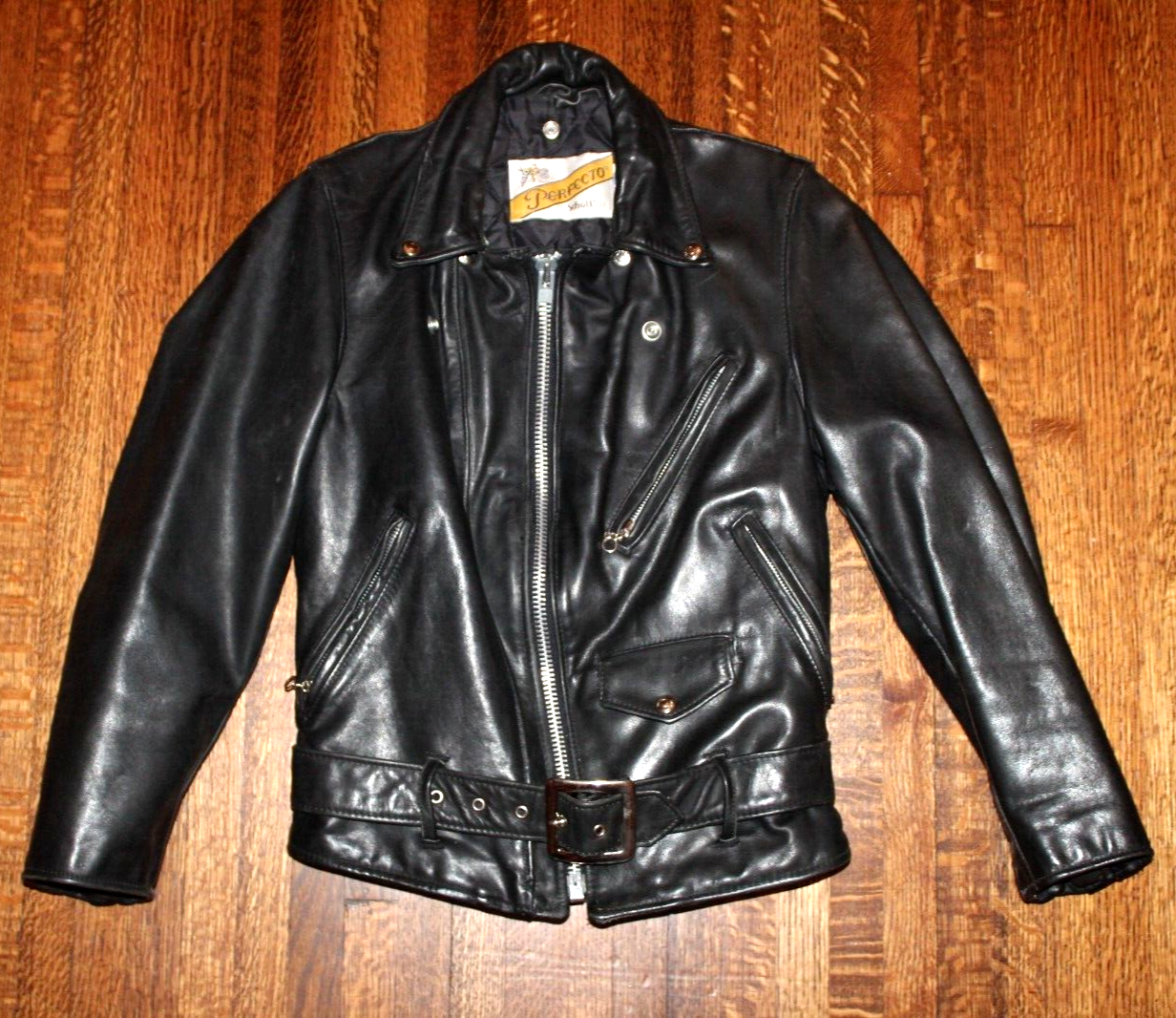 80's Schott Perfecto 118 Double Leather Riders Jacket Size 80's Schott Perfecto 118 Double Leather Riders Jacket Size