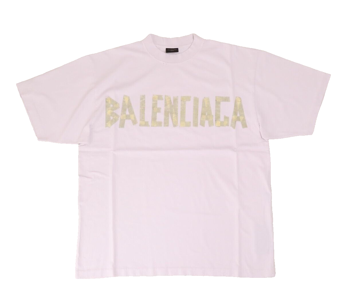 BALENCIAGA TAPE TYPE T-SHIRT MEDIUM FIT IN WHITE 739784 BALENCIAGA TAPE TYPE T-SHIRT MEDIUM FIT IN WHITE 739784