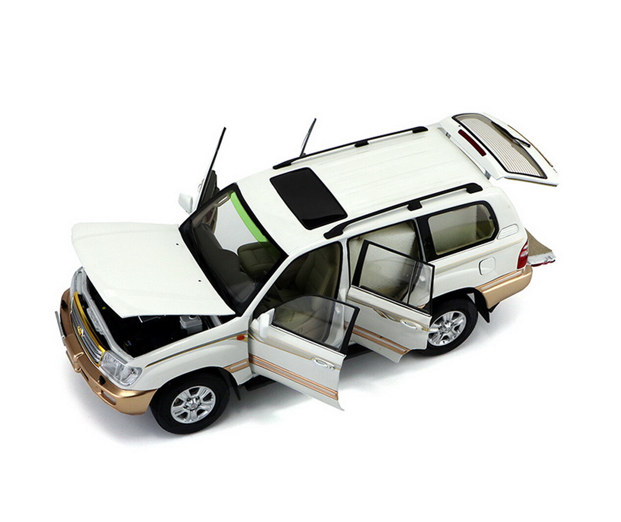低価格 1/18 Scale Land Cruiser LC100 White DieCast Car Model Toy ミニカー