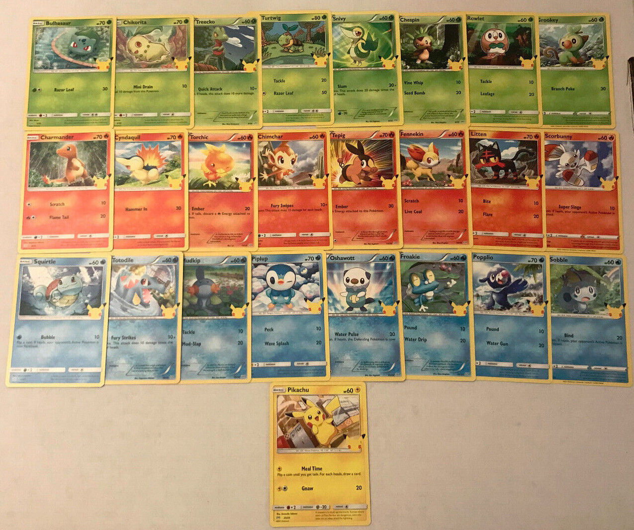 McDonald's Pokemon 25th Anniversary Set Complete NON-HOLO 25 McDonald's Pokemon 25th Anniversary Set Complete NON-HOLO 25