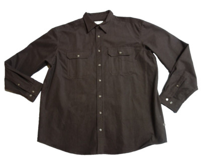 Gander Mountain Heavy Brushed Cotton Shirt Brown Size XLT