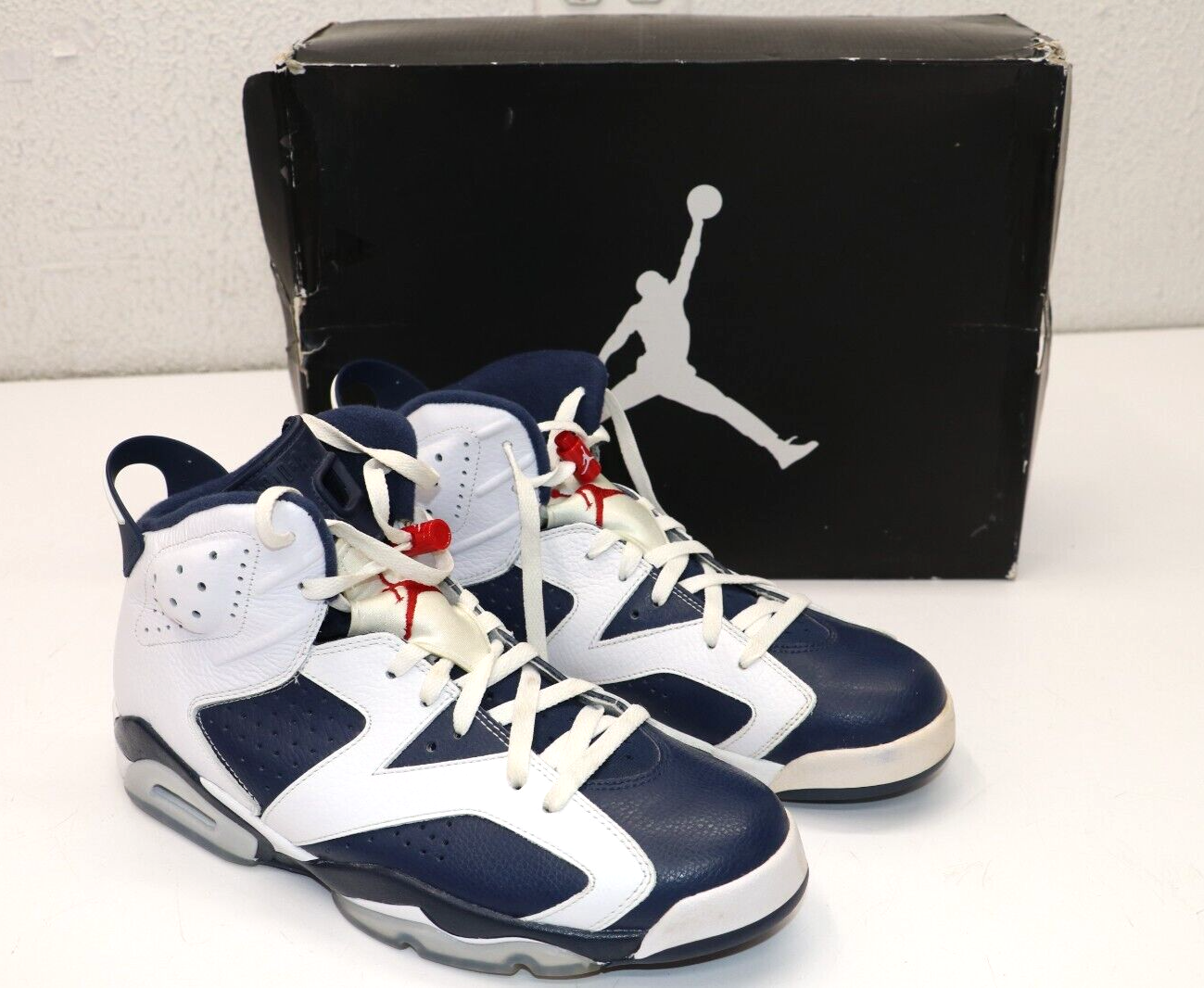 2012 Nike Air Jordan 6 Retro Olympic Size 9.5 white navy