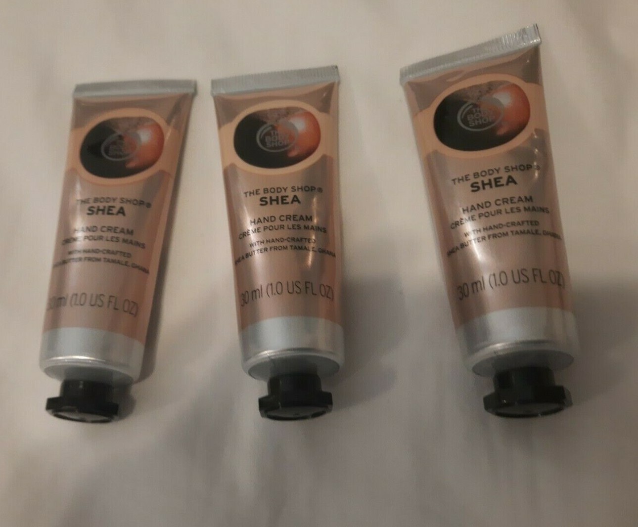 Lot of 3! The Body Shop Shea, Hand Cream, NEW 1.0oz / 30ml (3 Pack)