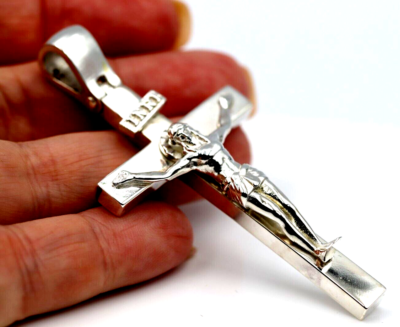Large silver cross pendant sale