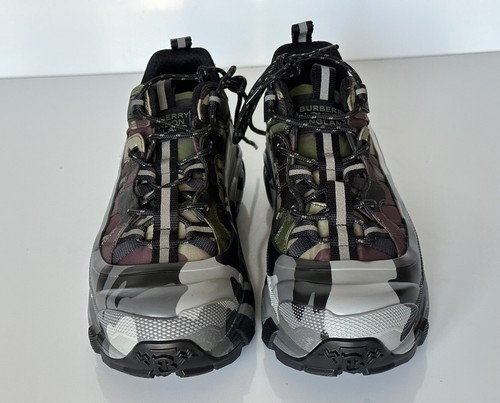 Pre-owned Burberry $890  Men's Arthur Mangrove Green Sneakers 9 Us (42 Euro) 8042185 It