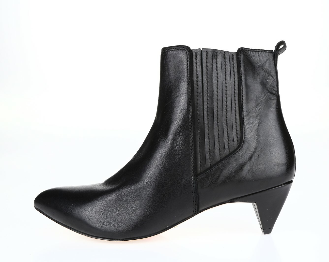 Womens POUR LA VICTORIE WILLIS 228897 black leather ankle booties sz. 7.5