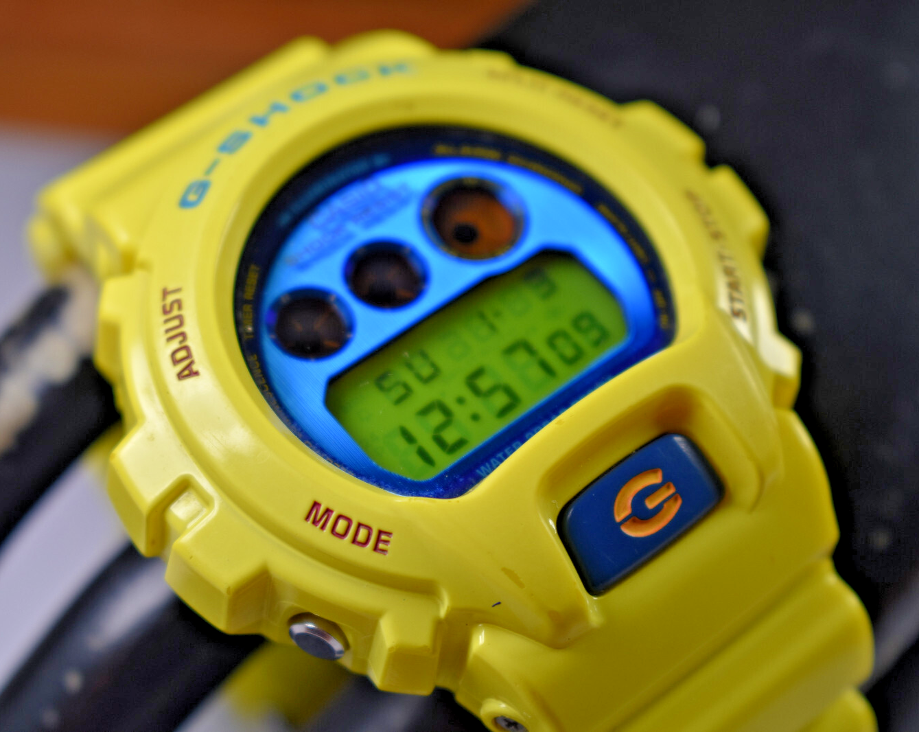 Casio DW6900PL-9 (3230) Crazy Colors Yellow Blue Men's Watch NEW
