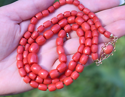 Wood Beads Necklace Red 💗 8mm Handmade Jewelry – WorldOfNecklaces