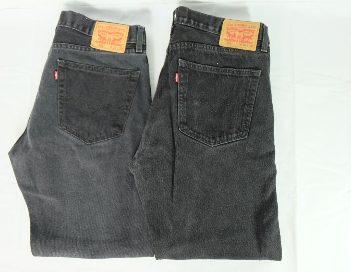 LEVI STRAUSS 505 Jeans (x2) Men's 36x32 Black Denim Straight