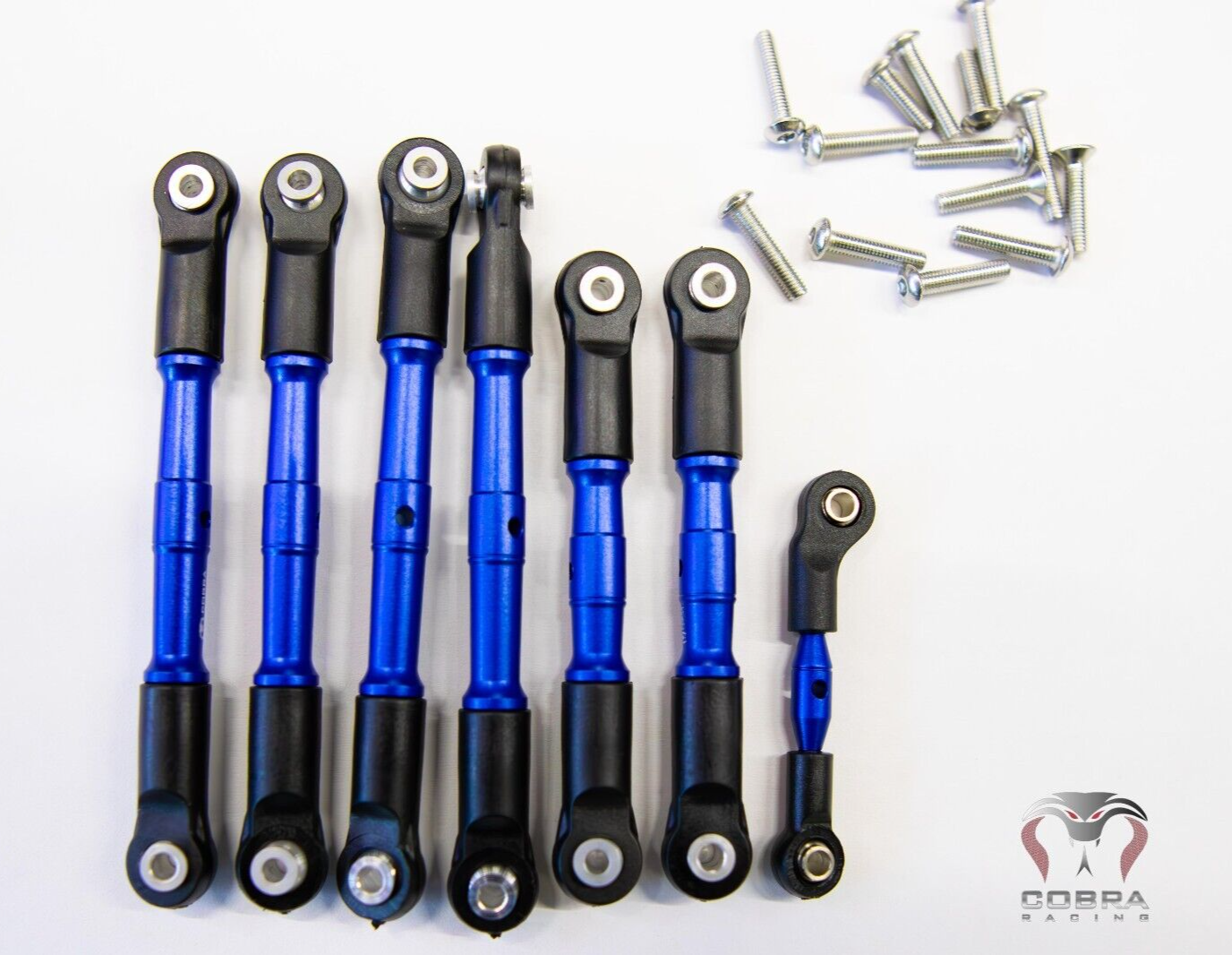 Fits Traxxas 4x4 Ultimate Slash Aluminum Blue turnbuckles / Tie Rods FULL SET