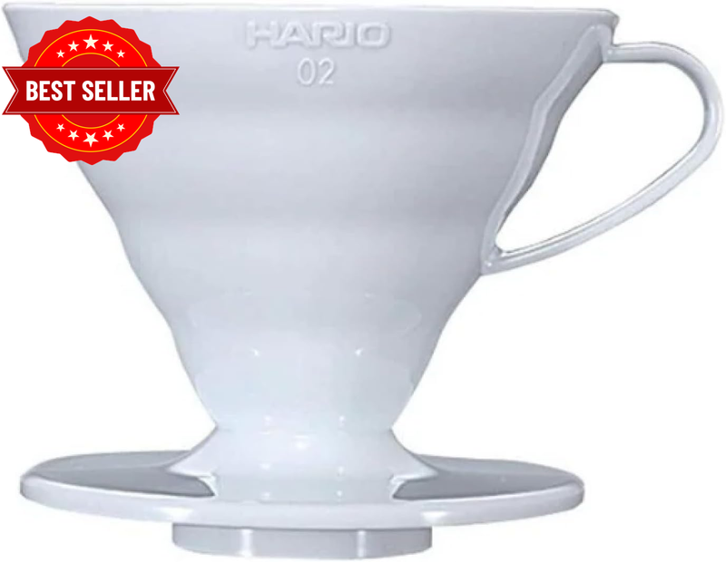 V60 Plastic Coffee Dripper, Size 02, White