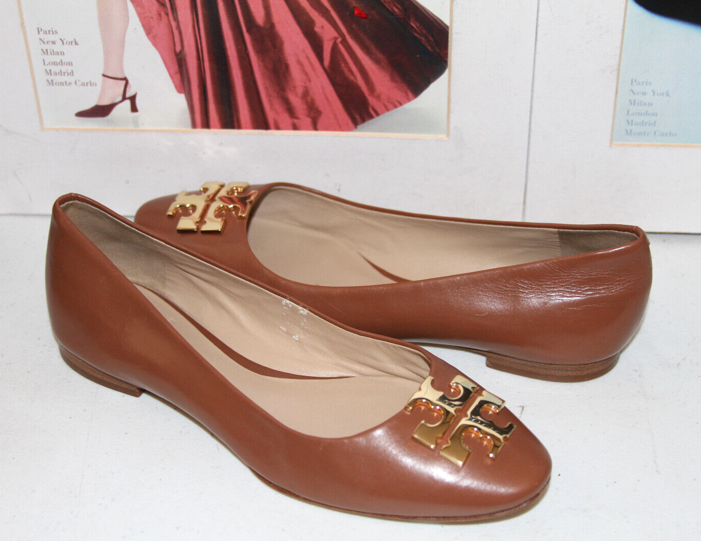 Tory Burch Raleigh Leather Ballet Flats Sz 6M #385 NEW | eBay