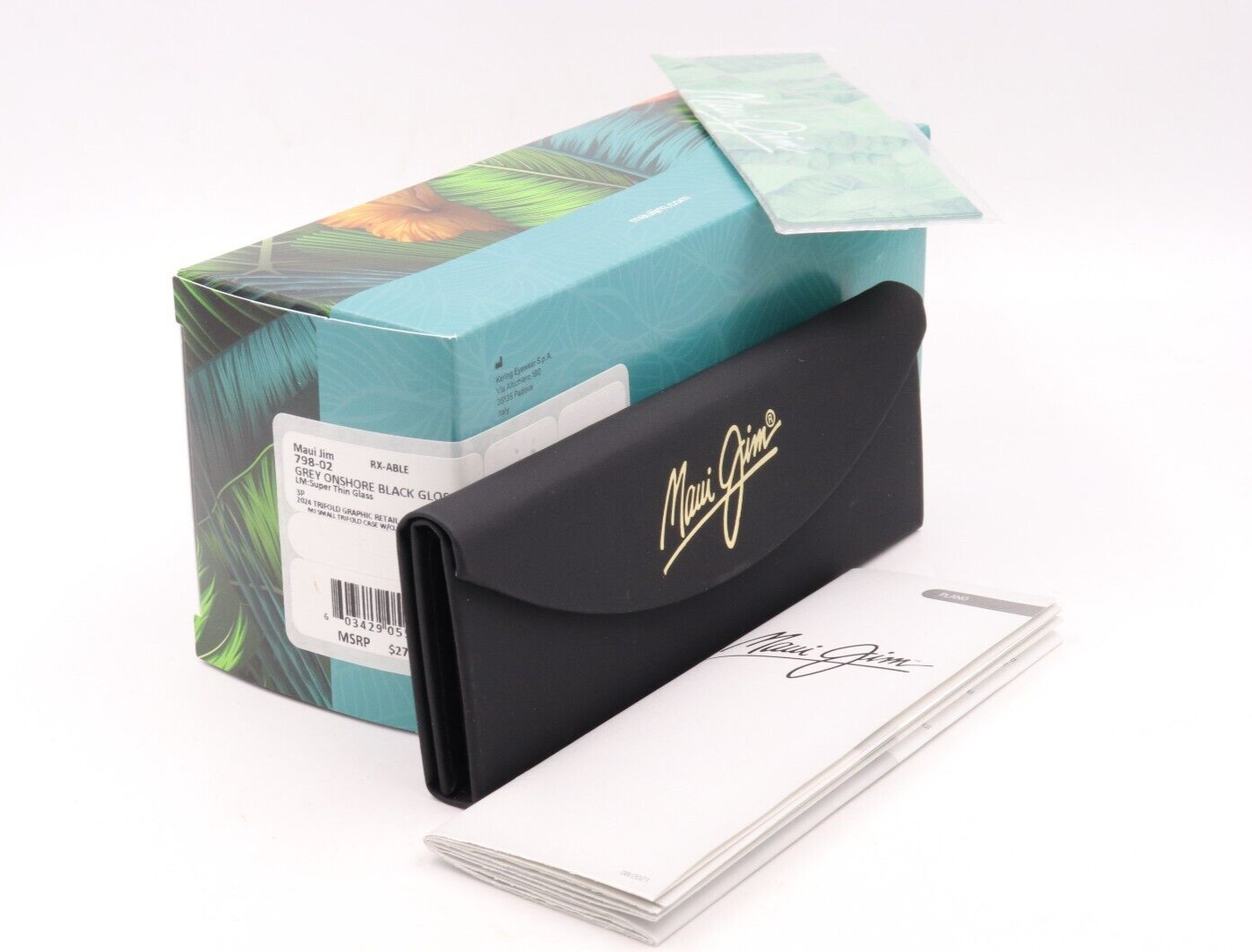 Pre-owned Maui Jim Onshore Black Gloss Sunglasses Gray Polarized Lens 798-02 $279
