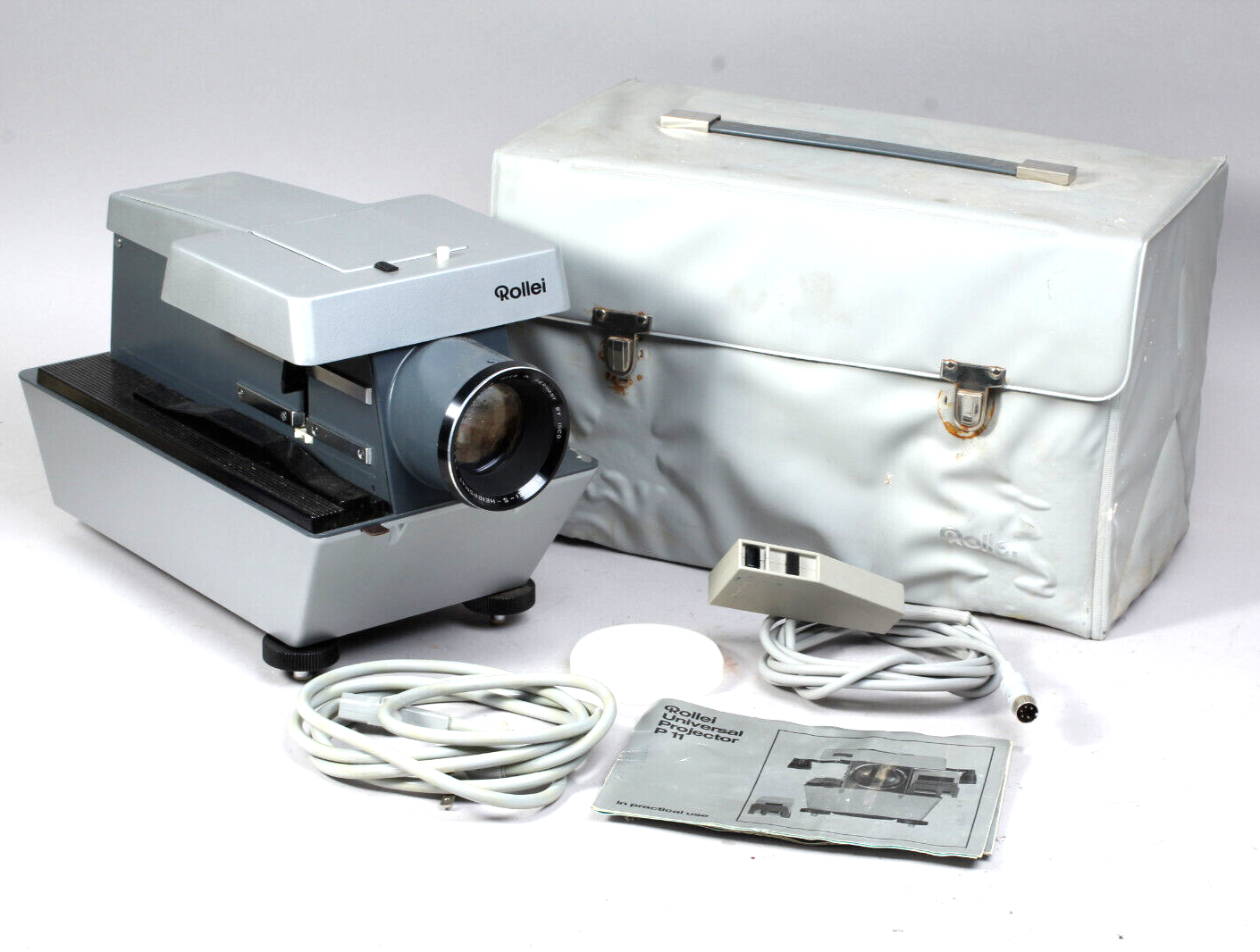 rollei ローライ　映写機　スライドプロジェクター　P11 レトロ ROLLEI P11 SLIDE PROJECTOR W CASE INSTRUCTIONS & BOX OF 35MM