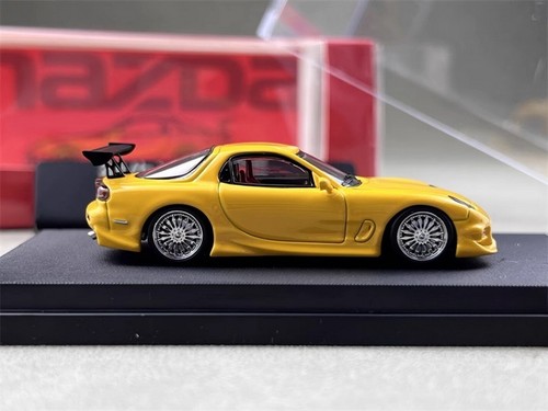 Mortal 1/64 Scale Mazda RX7 Veilside Yellow Diecast Model