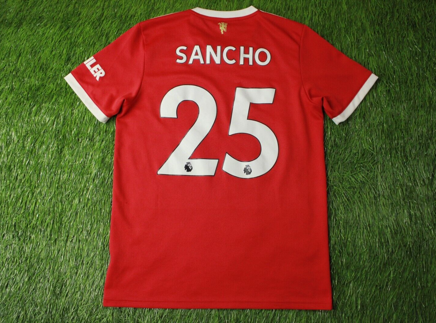 Manchester United SANCHO 25 ユニフォーム 2021-22 Manchester United Home Shirt Sancho #25 - 8/10 - (L)