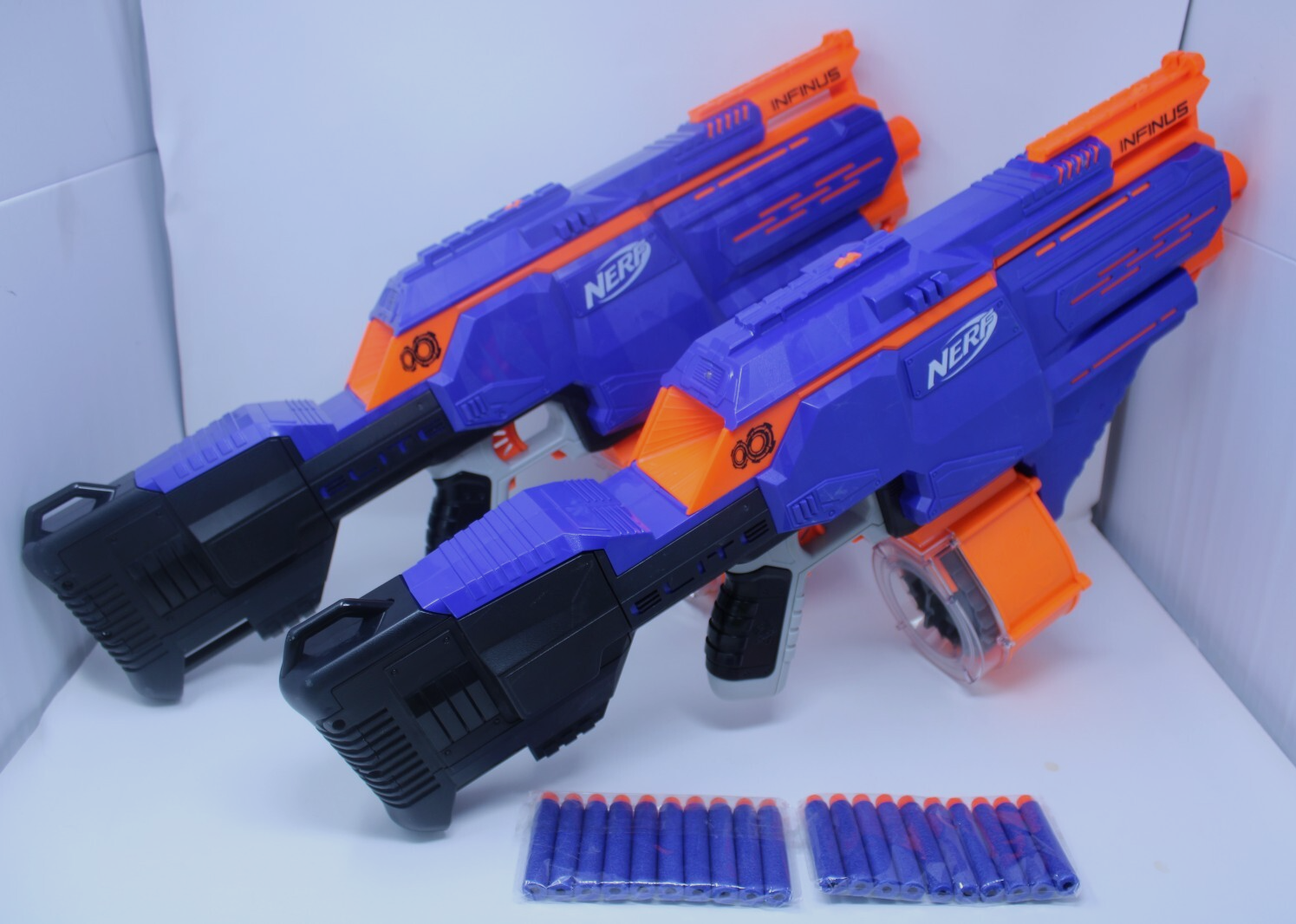 Lot of 2 - 2017 NERF N-strike Elite Infinus Blasters - FULL