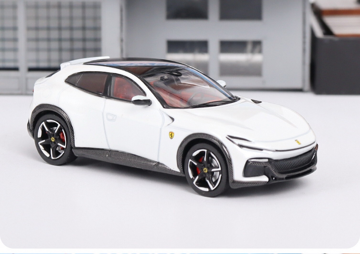 Funny Model 1/64 Ferrari Purosangue SUV White Diecast car