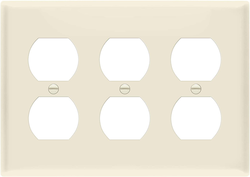 Electrical Outlet Cover,gloss Finish,light Almond,3 Gang
