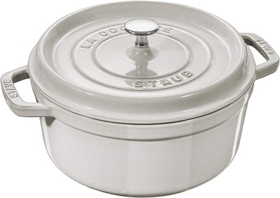 Staub Bräter Cocotte Gusseisen Weisser Trüffel 24cm rund AUflaufform Kochtopf