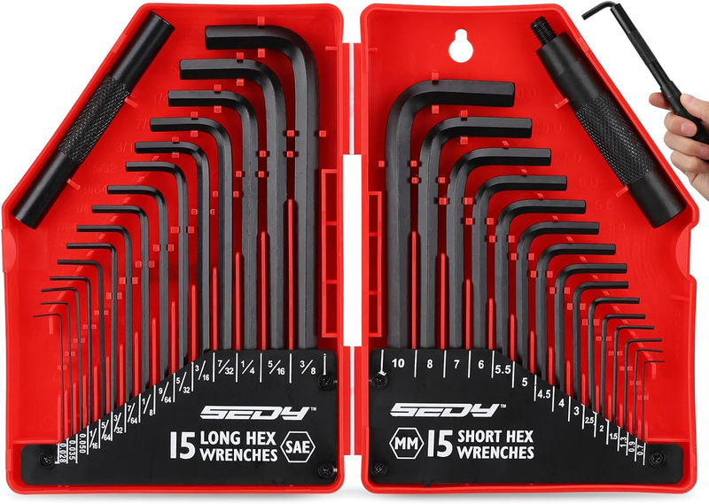 SEDY 32-Piece Hex Key Wrench Set, Metric and SAE Allen Wrenches
