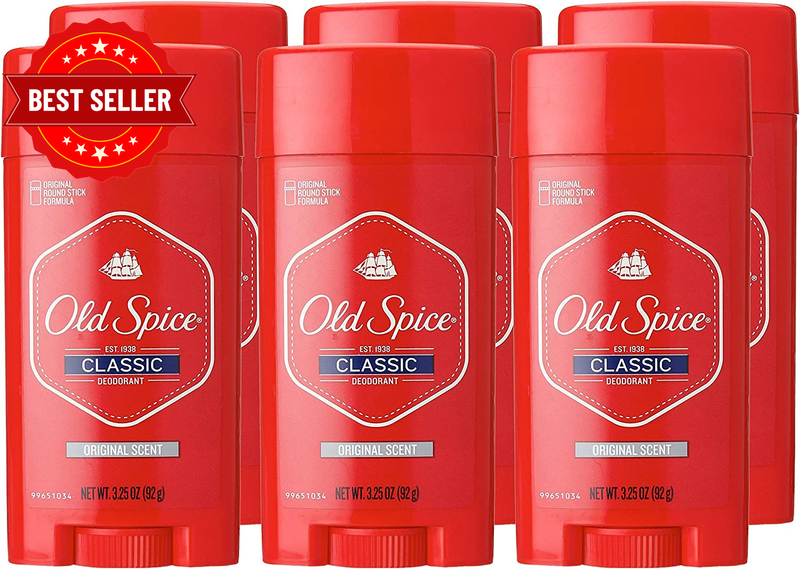 Old Spice Classic Deodorant , Original Scent, 3.25-Ounces (Pack of 6)