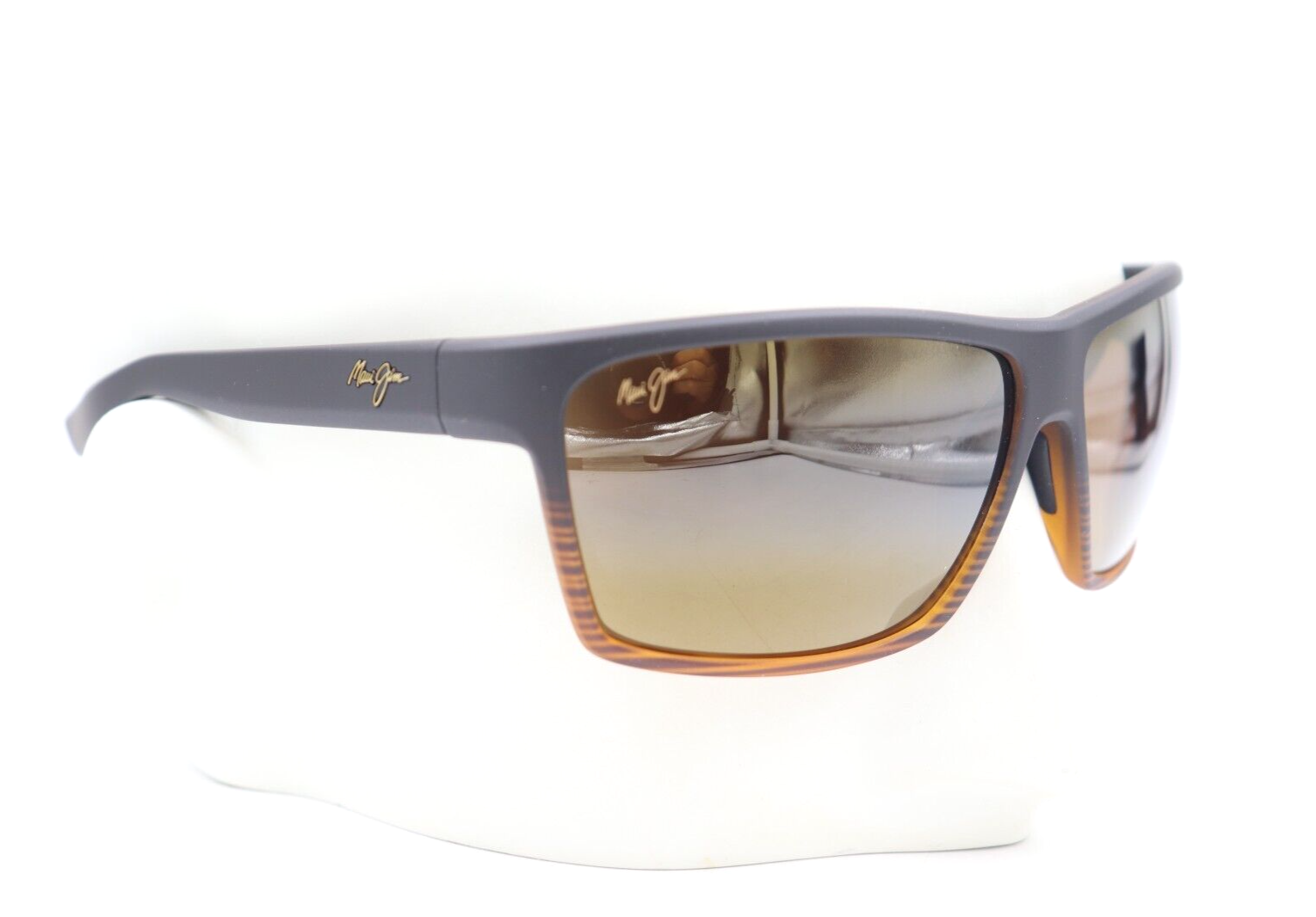 Pre-owned Maui Jim Alenuihaha Dark Brown Stripe Bronze Sunglasses H839-25c $279 In Hclb Bronze