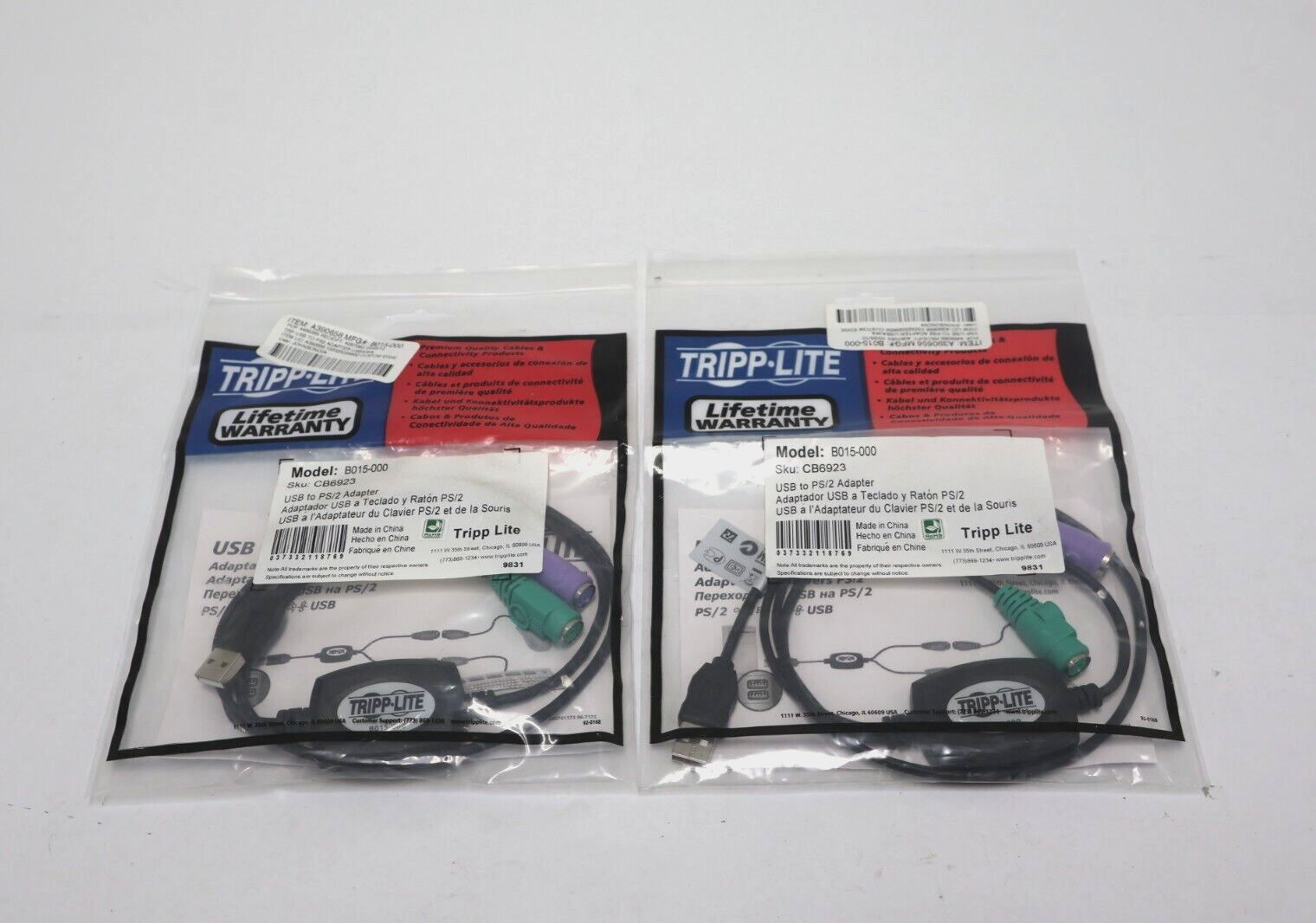 NEW TRIPP LITE USB TO PS/2 ADAPTER FOR MOUSE AND KEYBOARD