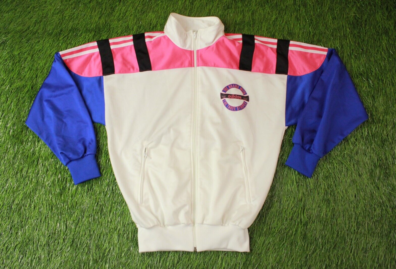 VINTAGE ADIDAS 1990'S BLUE TRACK JACKET CASUAL SIZE YM BOYS