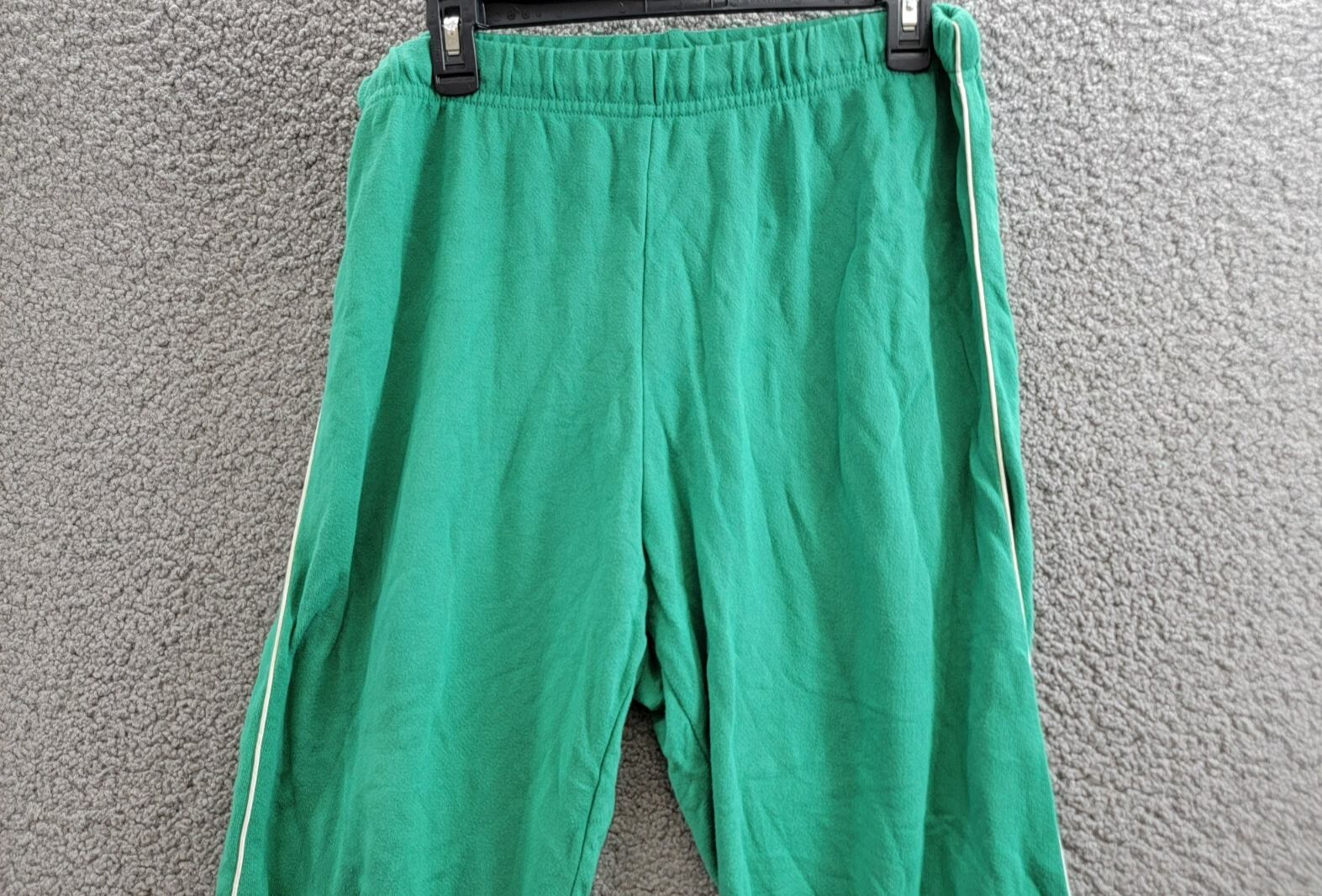 Aqua Reynolds Piped Sweatpants Women's L Green/White Elasticized Hems Pull On - Picture 3 of 17
