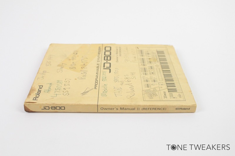 ROLAND JD-800 OWNERS MANUAL II REFERENCE synthesizer book VINTAGE SYNTH DEALER
